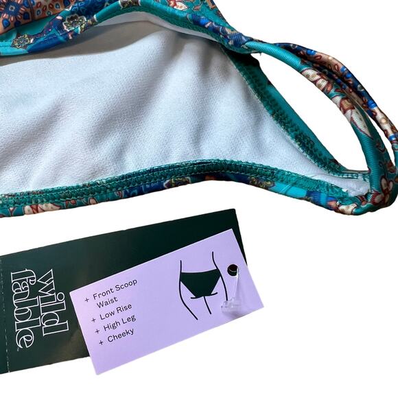 Wild Fable Women's Blue Patchwork Cheeky Bikini Bottom - Size XS - NWT - Picture 5 of 8